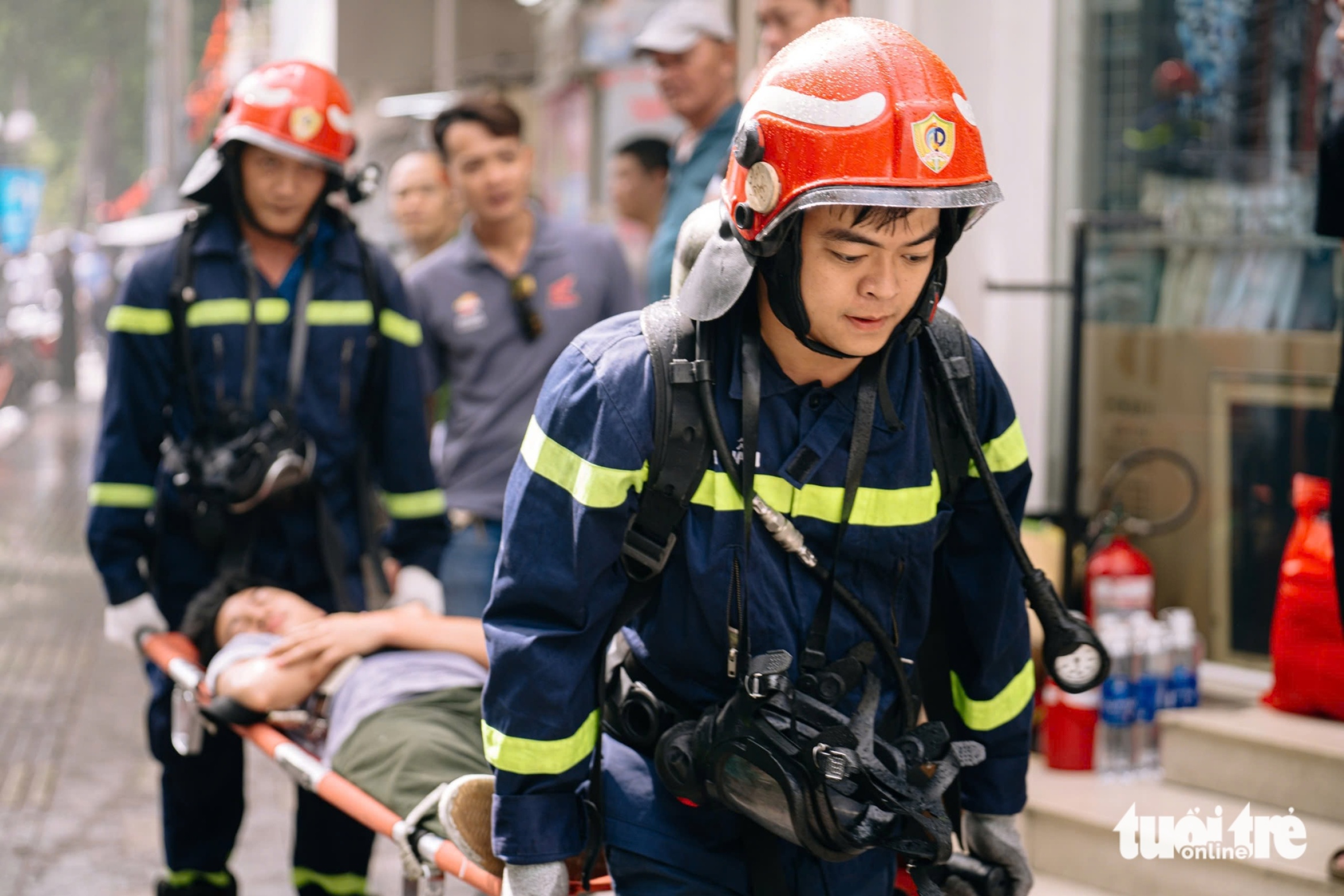 西贡中心大楼的消防和救援演练